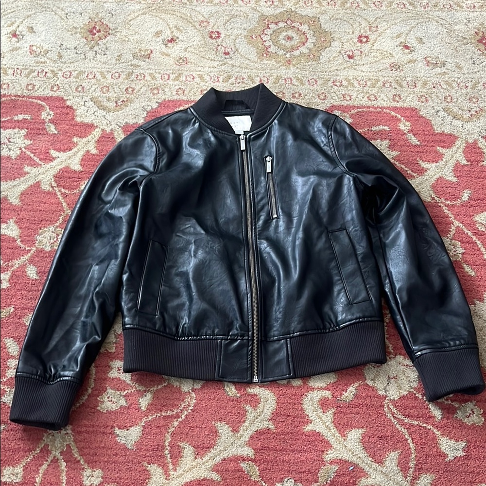 Sleek Black Bomber Jacket
